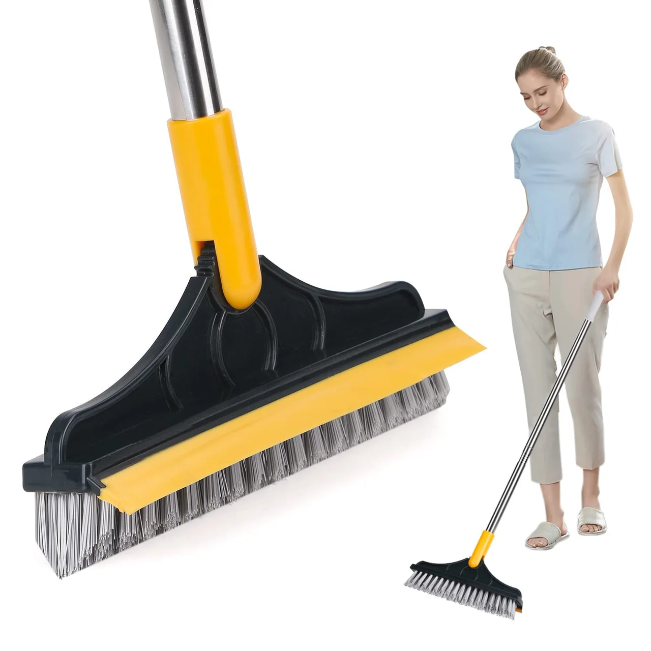 2 in 1 Floor Cleaning Brush with Wiper