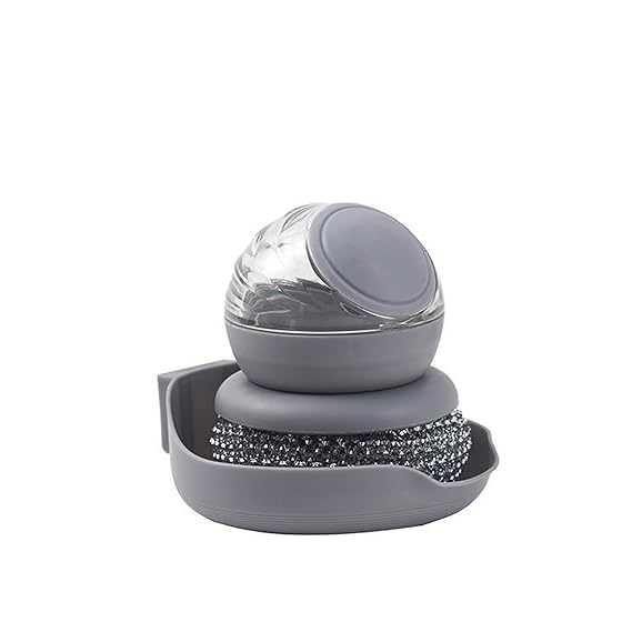 Dish Brush with Soap Dispenser, Steel Ball Pot Scrubber with Replaceable Head for Kitchen Cleaning - Image 4