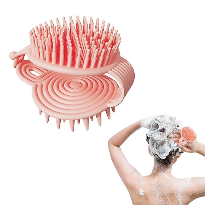 silicone Body Scrubber, 2 in 1 Bath and Shampoo Brush, Soft Silicone Loofah for Sensitive Skin, Double-Sided Body Brush for Men Women, Lathers Well, Gentle (Multicolor)