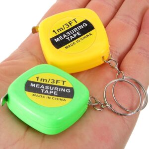 1 Meter 3 Feet Key Ring Measure tape, Small Tape Measure Keychains, 3 Ft Mini Retractable Measuring Tapes with Keychain – Cute & Compact, Multicolor