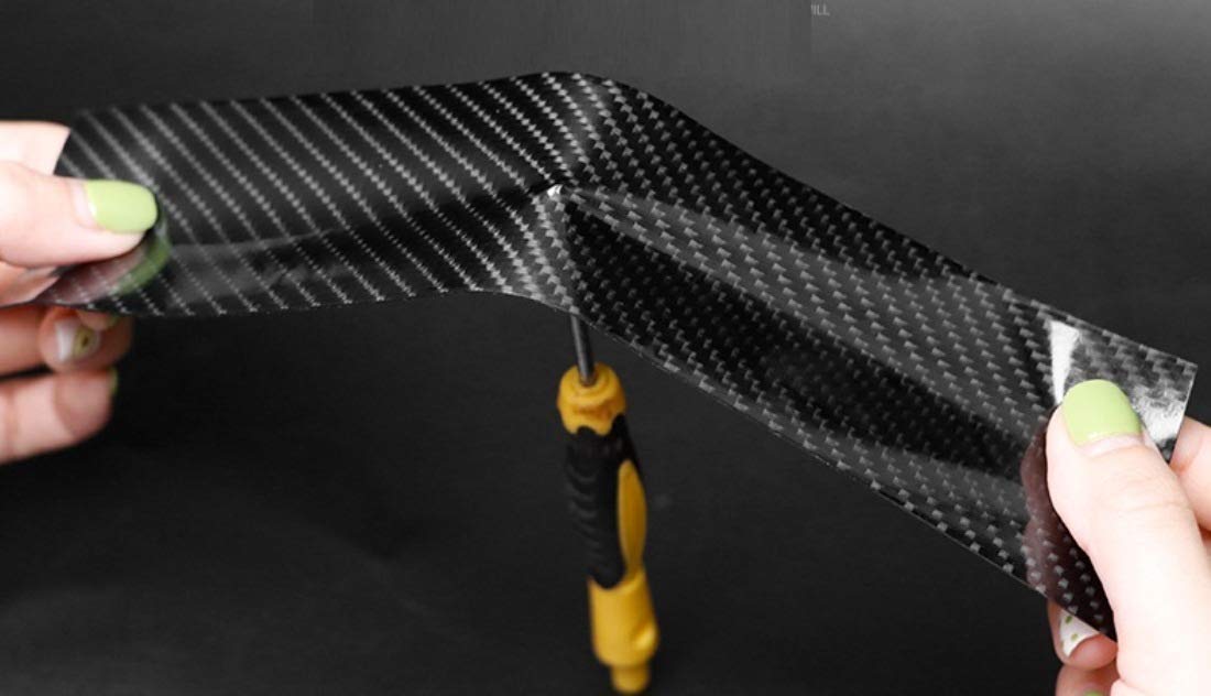 Carbon Fiber Paint Protection Film Tape for Car Seal Anti-Dust Waterproof Strip Door Edge Cover Guard Step Cover Tape for Protection and Decoration(5M) (Black 1.5 Inch) - Image 4