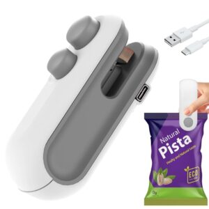 Advanced 2 in 1 USB Rechargeable Magnetic Heat Sealing & Cutting Machine for Plastic Packing Bag Sealer Mini for Food, Snack, Chips, and Plastic Bags (Multicolor)