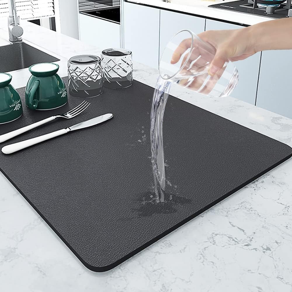 Drying mat for Kitchen Utensils Hide Stain Anti Quick Dry Water Absorbent for Kitchen Counter Coffee Bar Mat for Kitchen Dry mat for Kitchen Place mat (35 CM * 55CM)
