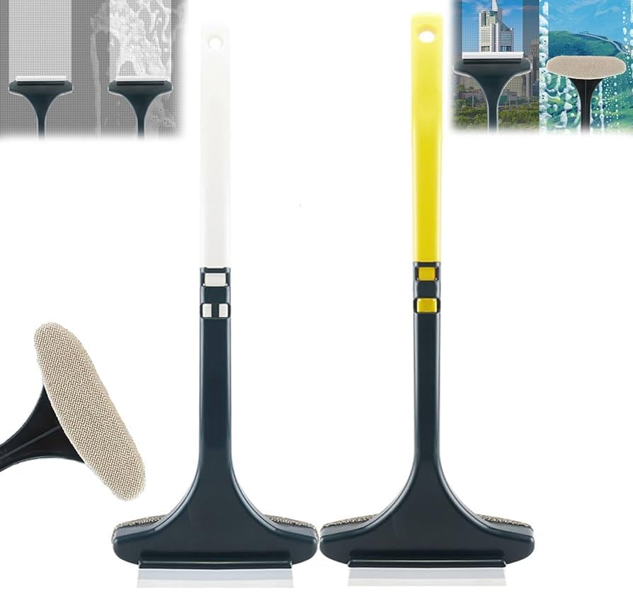 2-in-1 Mesh Cleaner Brush with Window Wiper – Double-Sided Screen & Glass Cleaning Tool