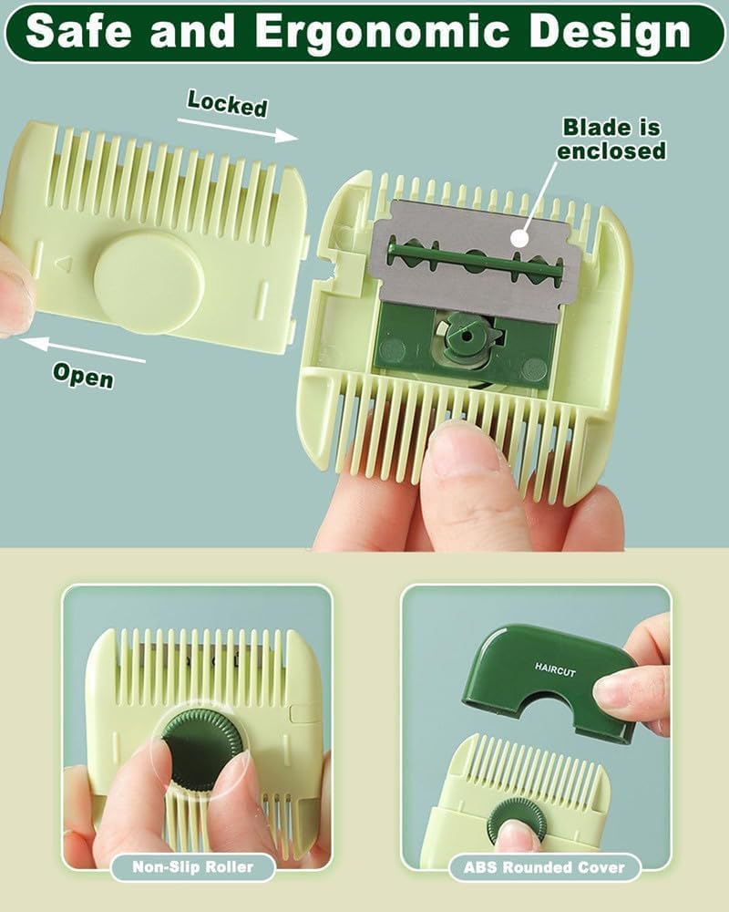 2 in 1 Hair Cutting Comb with Trimmer | Portable Split End Cutter for Women & Men | Adjustable DIY Hair Cutting Tool for Home & Salon – Multicolour - Image 4